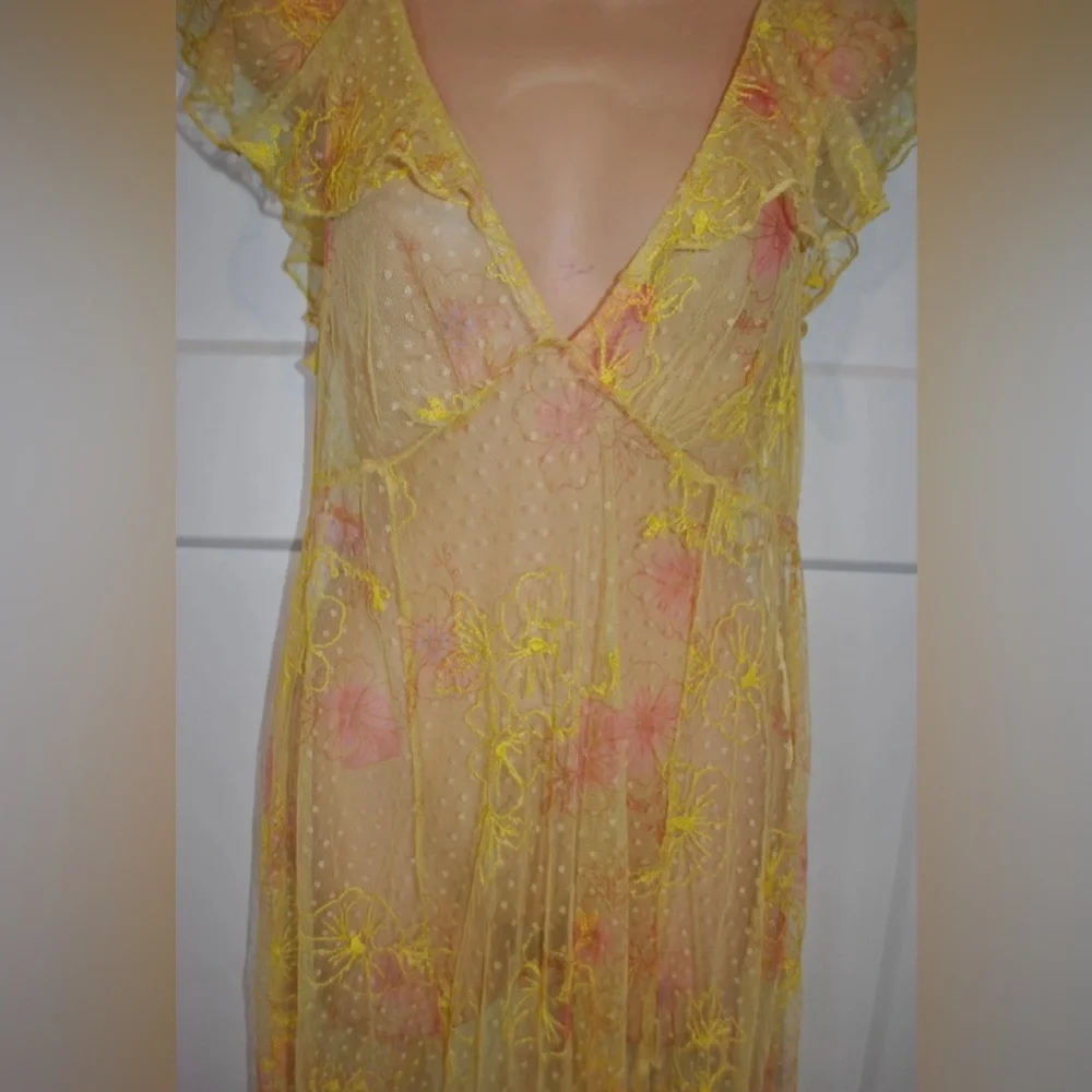 FREE PEOPLE Intimately Postcard From Paris Sheer Maxi Dress size S NWT $198
